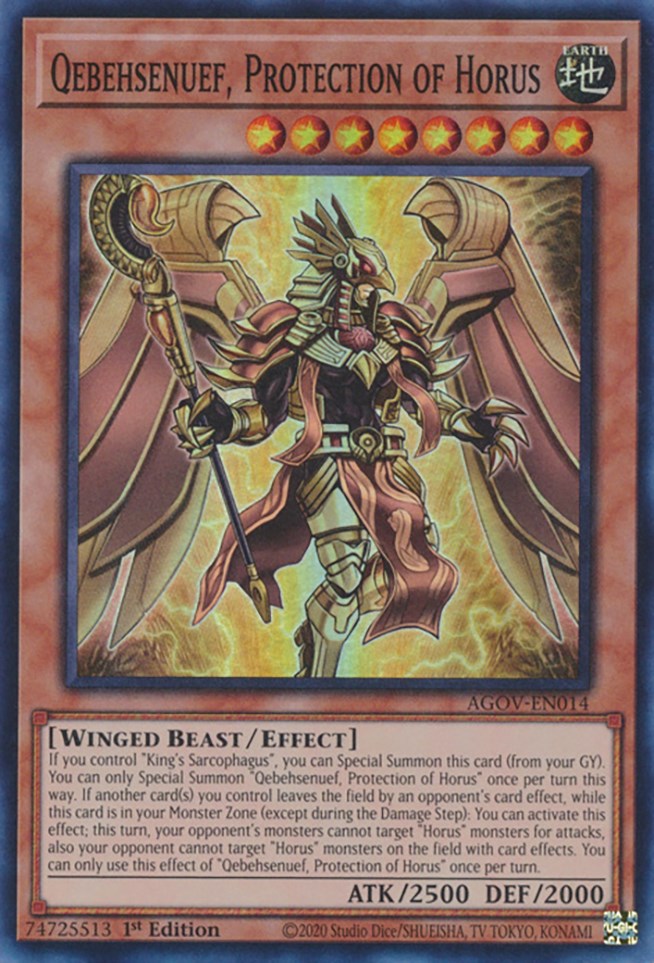 Qebehsenuef, Protection of Horus [AGOV-EN014] Super Rare | Exor Games Dartmouth