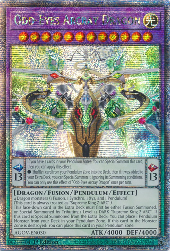 Odd-Eyes Arcray Dragon (Quarter Century Secret Rare) [AGOV-EN030] Quarter Century Secret Rare | Exor Games Dartmouth