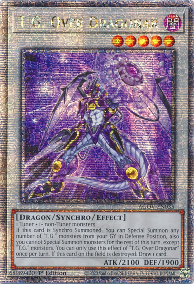 T.G. Over Dragonar (Quarter Century Secret Rare) [AGOV-EN035] Quarter Century Secret Rare | Exor Games Dartmouth