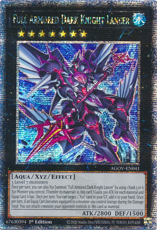 Full Armored Dark Knight Lancer (Quarter Century Secret Rare) [AGOV-EN041] Quarter Century Secret Rare | Exor Games Dartmouth