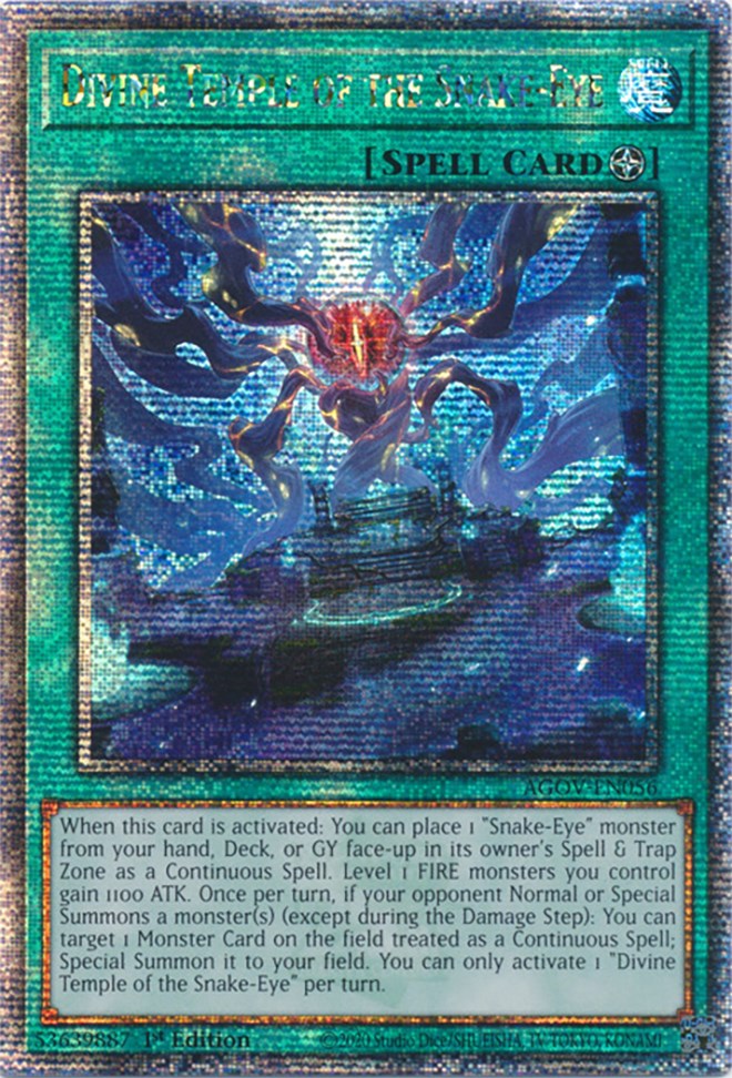 Divine Temple of the Snake-Eye (Quarter Century Secret Rare) [AGOV-EN056] Quarter Century Secret Rare | Exor Games Dartmouth