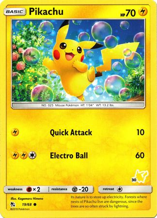 Pikachu (19/68) (Pikachu Stamp #30) [Battle Academy 2020] | Exor Games Dartmouth