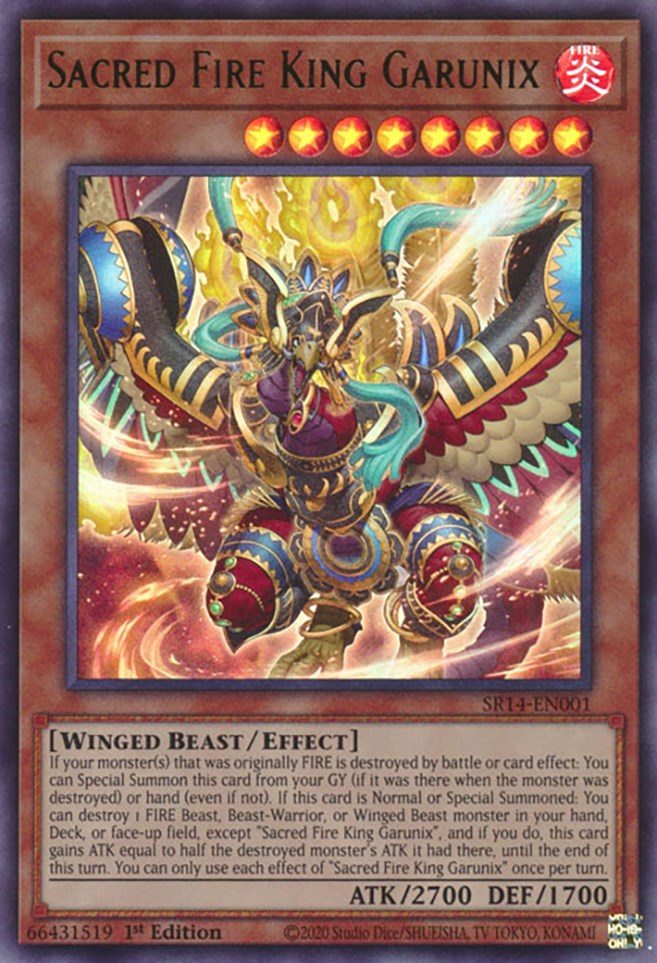 Sacred Fire King Garunix [SR14-EN001] Ultra Rare | Exor Games Dartmouth