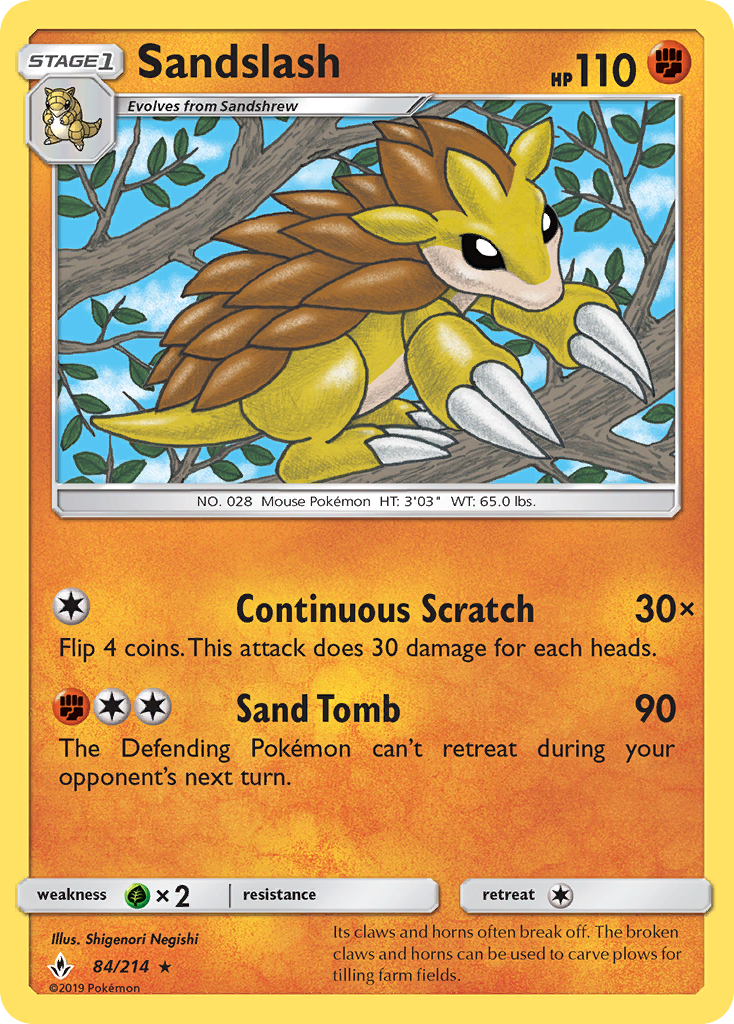 Sandslash (84/214) [Sun & Moon: Unbroken Bonds] | Exor Games Dartmouth