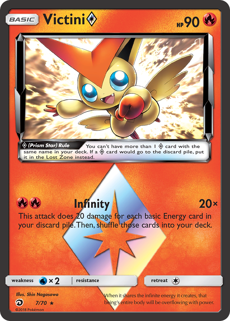 Victini (7/70) (Prism Star) [Sun & Moon: Dragon Majesty] | Exor Games Dartmouth