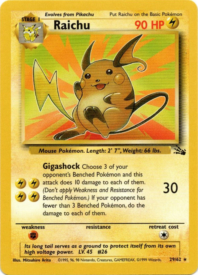 Raichu (29/62) [Fossil Unlimited] | Exor Games Dartmouth