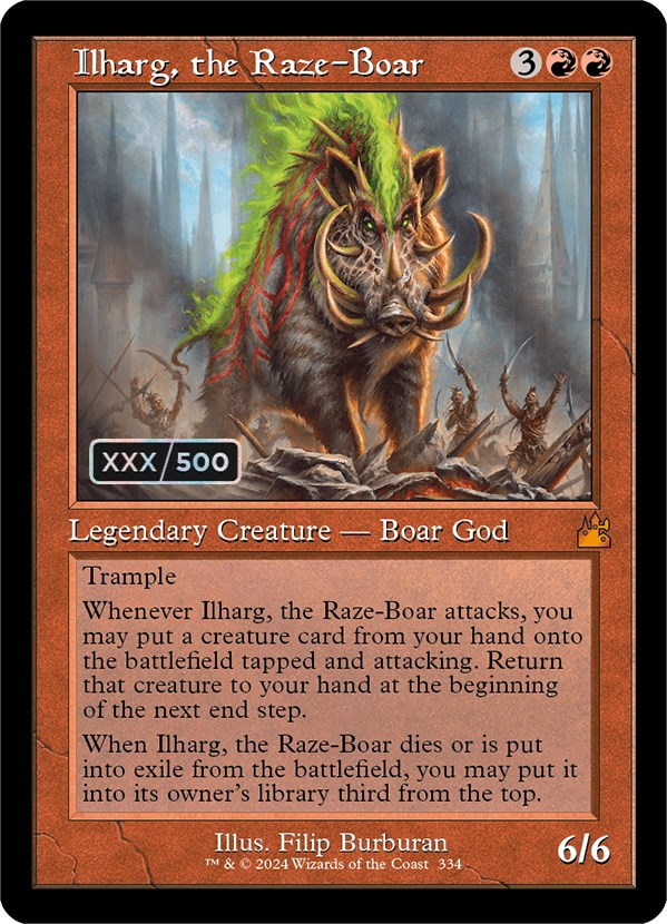 Ilharg, the Raze-Boar (Retro) (Serialized) [Ravnica Remastered] | Exor Games Dartmouth