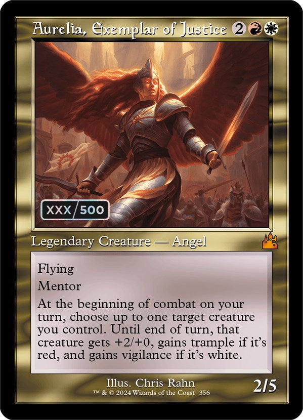 Aurelia, Exemplar of Justice (Retro) (Serialized) [Ravnica Remastered] | Exor Games Dartmouth