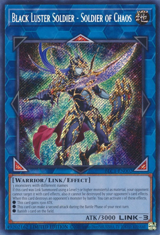 Black Luster Soldier - Soldier of Chaos [BLC1-EN002] Secret Rare | Exor Games Dartmouth