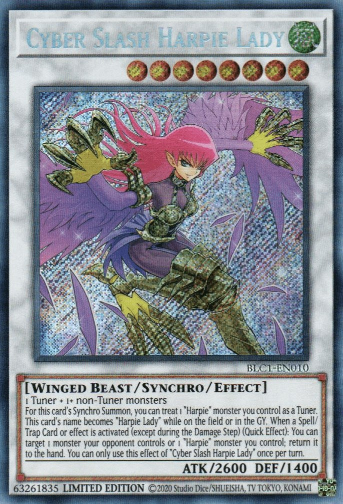 Cyber Slash Harpie Lady [BLC1-EN010] Secret Rare | Exor Games Dartmouth