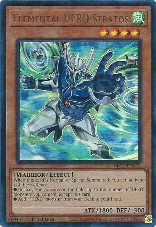 Elemental HERO Stratos (Alternate Art) [BLC1-EN022] Ultra Rare | Exor Games Dartmouth