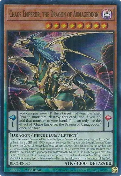 Chaos Emperor, the Dragon of Armageddon [BLC1-EN026] Ultra Rare | Exor Games Dartmouth