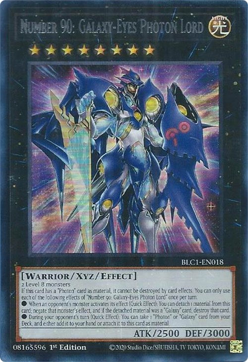 Number 90: Galaxy-Eyes Photon Lord (Silver) [BLC1-EN018] Ultra Rare | Exor Games Dartmouth