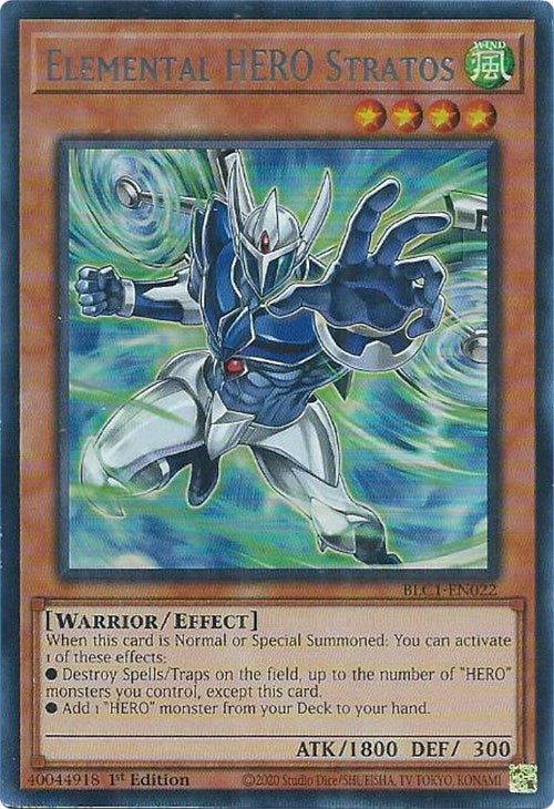 Elemental HERO Stratos (Alternate Art) (Silver) [BLC1-EN022] Ultra Rare | Exor Games Dartmouth