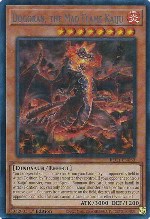 Dogoran, the Mad Flame Kaiju (Silver) [BLC1-EN033] Ultra Rare | Exor Games Dartmouth