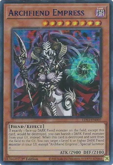 Archfiend Empress (Blue) [LDS3-EN007] Ultra Rare | Exor Games Dartmouth