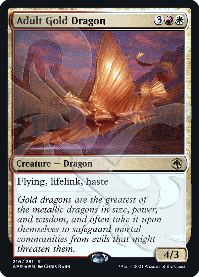 Adult Gold Dragon (Ampersand Promo) [Dungeons & Dragons: Adventures in the Forgotten Realms Promos] | Exor Games Dartmouth