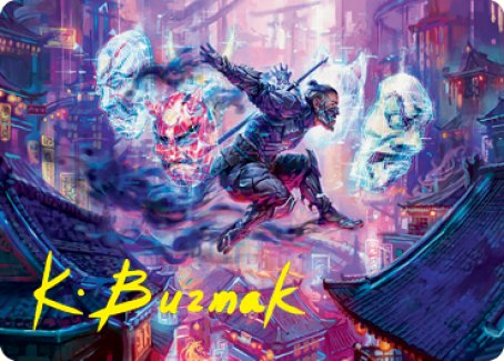 Thousand-Faced Shadow Art Card (Gold-Stamped Signature) [Kamigawa: Neon Dynasty Art Series] | Exor Games Dartmouth