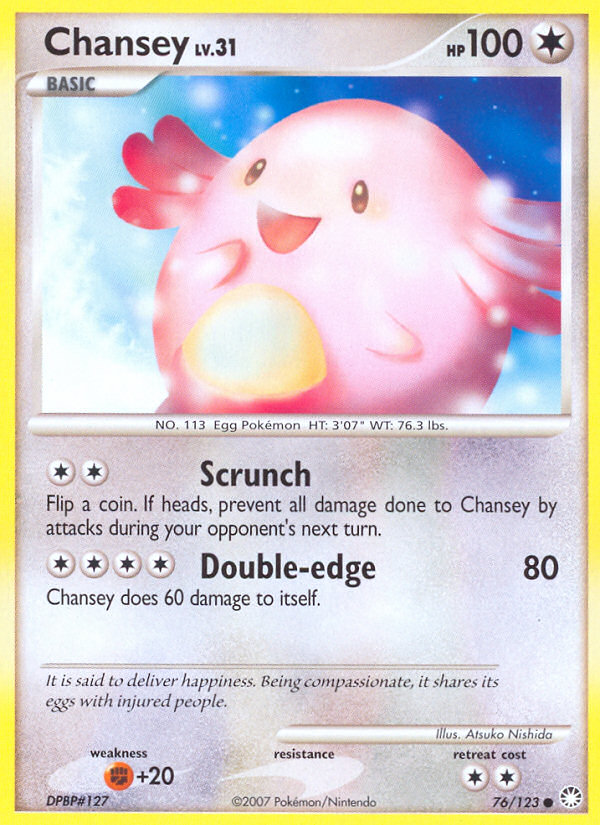 Chansey (76/123) [Diamond & Pearl: Mysterious Treasures] | Exor Games Dartmouth