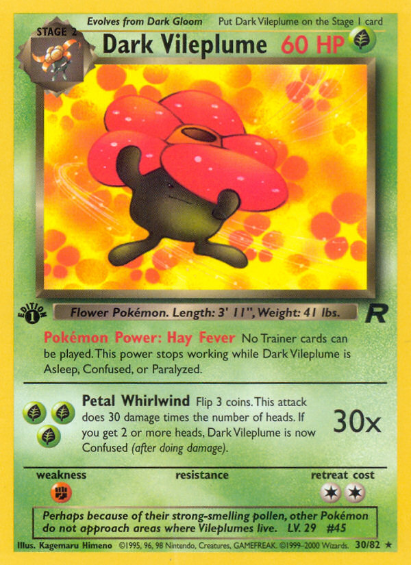 Dark Vileplume (30/82) [Team Rocket 1st Edition] | Exor Games Dartmouth