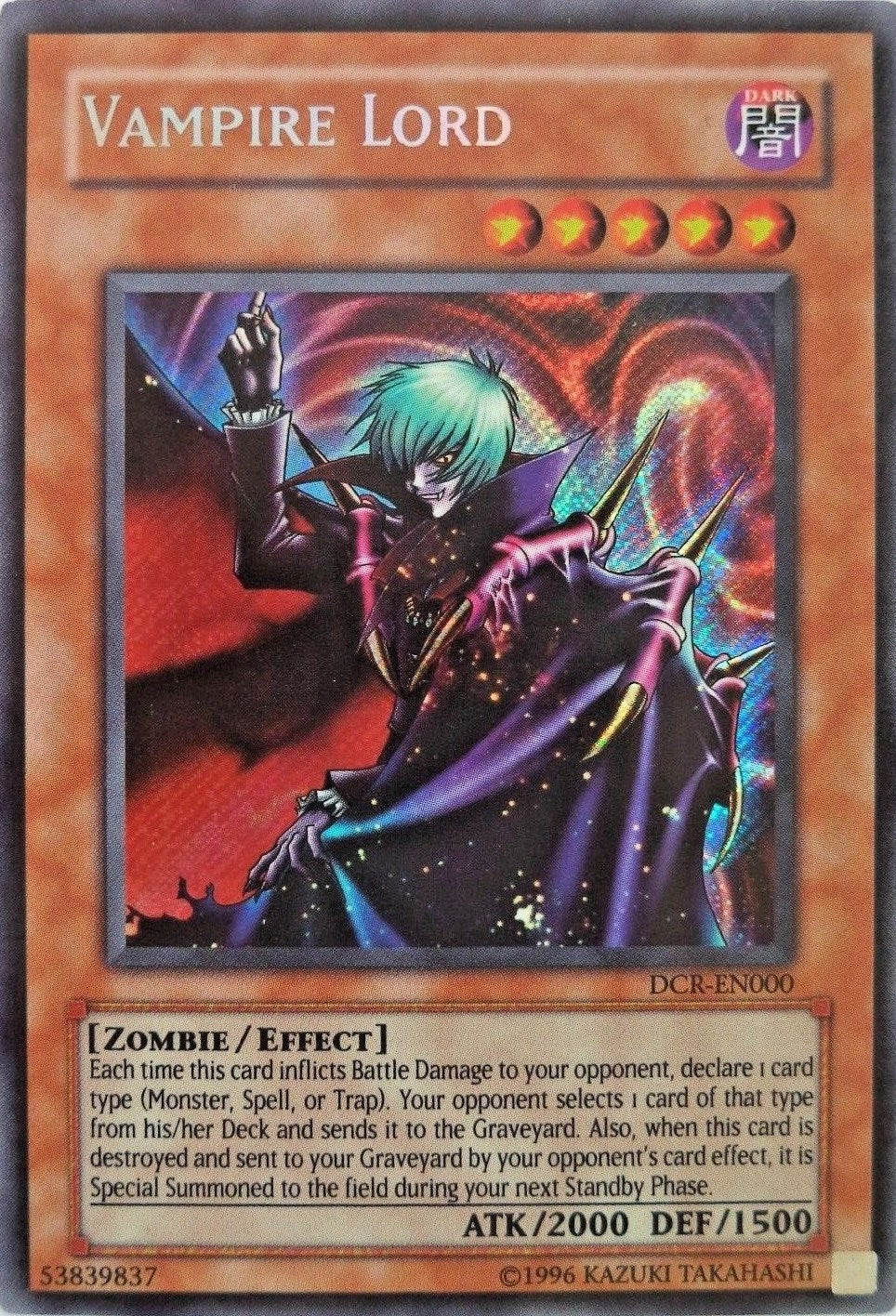 Vampire Lord [DCR-EN000] Secret Rare | Exor Games Dartmouth