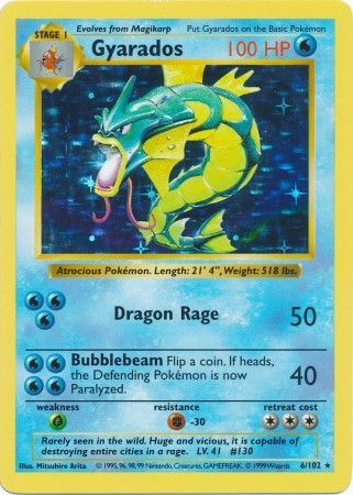 Gyarados (6/102) [Base Set Shadowless Unlimited] | Exor Games Dartmouth