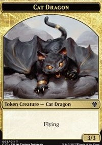 Cat Dragon (009) // Dragon (006) Double-sided Token [Commander 2017 Tokens] | Exor Games Dartmouth