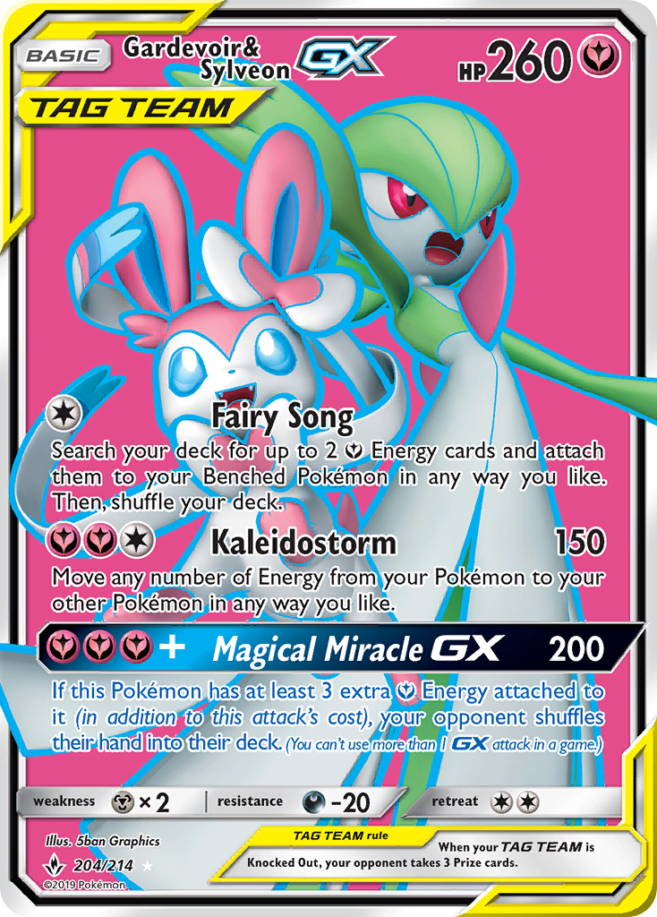 Gardevoir & Sylveon GX (204/214) [Sun & Moon: Unbroken Bonds] | Exor Games Dartmouth