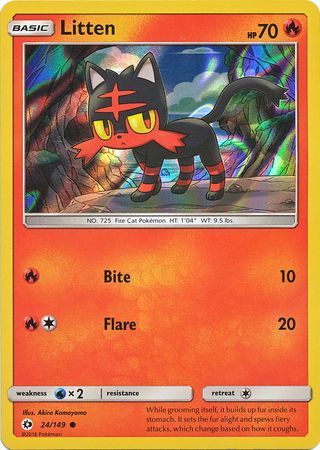 Litten (24/149) (Water Web Holo) [Sun & Moon: Base Set] | Exor Games Dartmouth