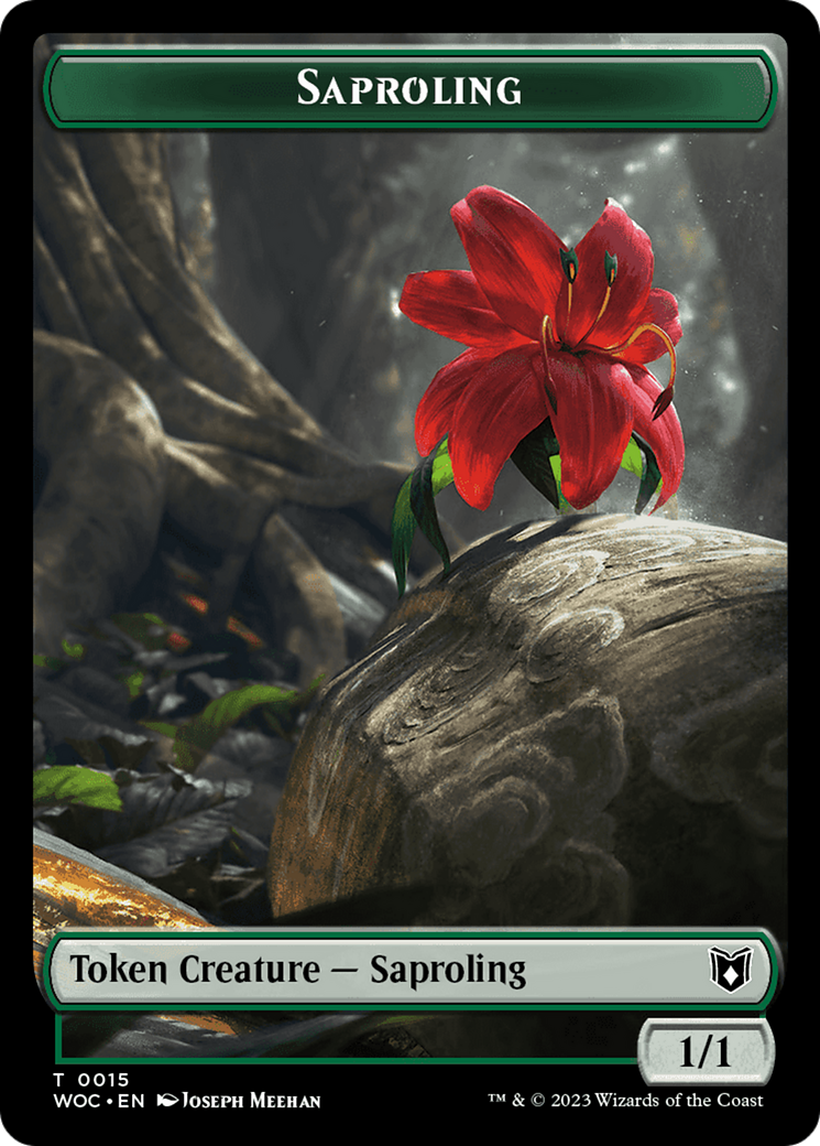 Faerie // Saproling Double-Sided Token [Wilds of Eldraine Commander Tokens] | Exor Games Dartmouth