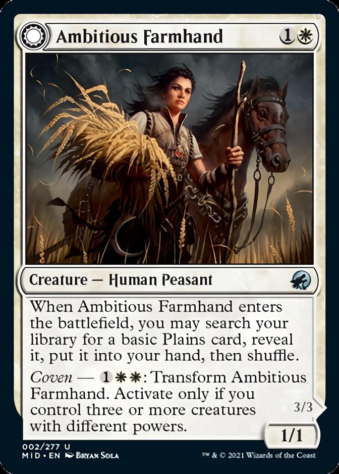 Ambitious Farmhand // Seasoned Cathar [Innistrad: Midnight Hunt] | Exor Games Dartmouth