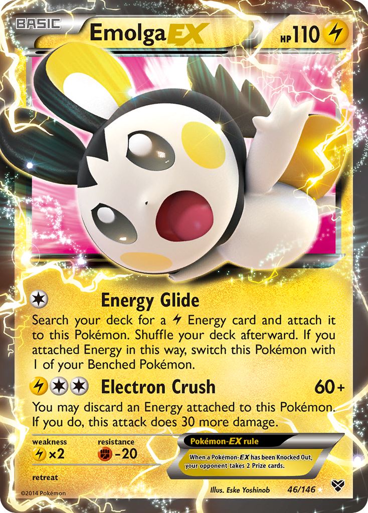 Emolga EX (46/146) [XY: Base Set] | Exor Games Dartmouth