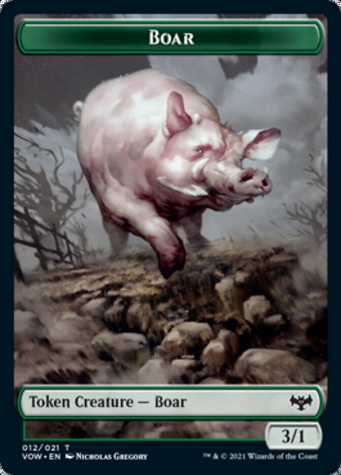 Boar Token [Innistrad: Crimson Vow Tokens] | Exor Games Dartmouth