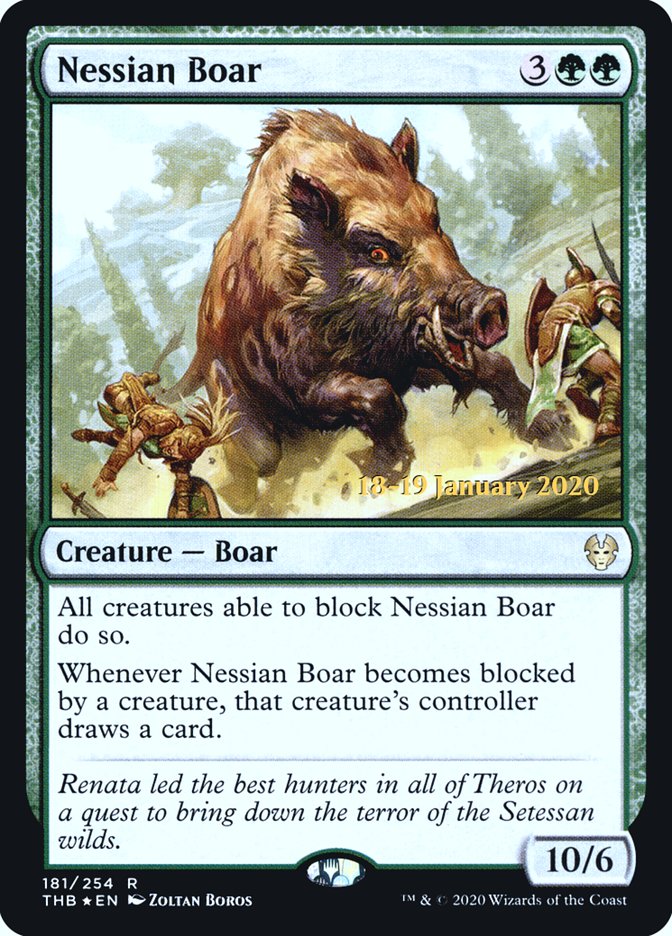 Nessian Boar [Theros Beyond Death Prerelease Promos] | Exor Games Dartmouth