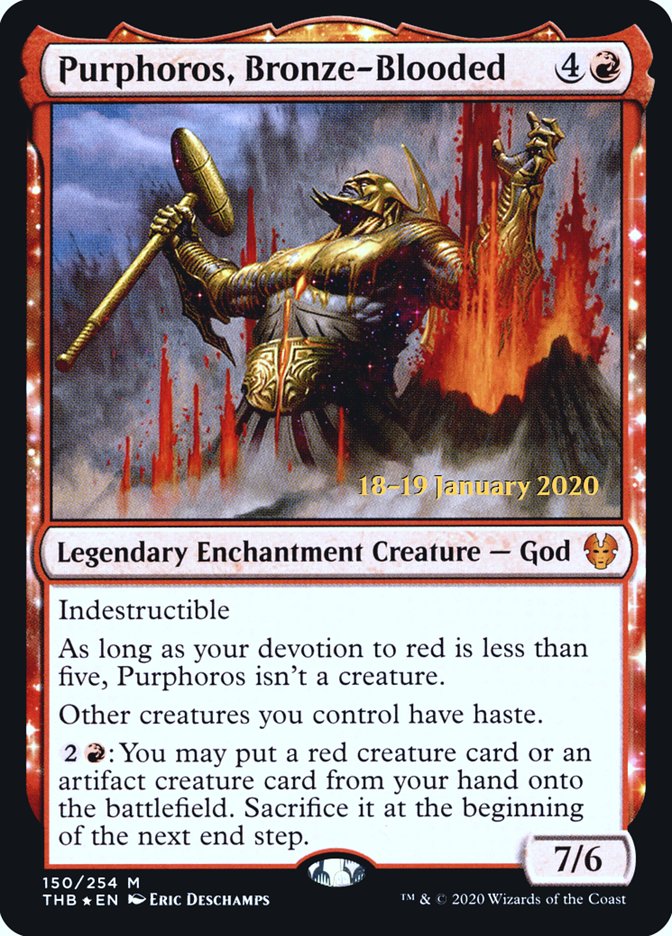 Purphoros, Bronze-Blooded [Theros Beyond Death Prerelease Promos] | Exor Games Dartmouth