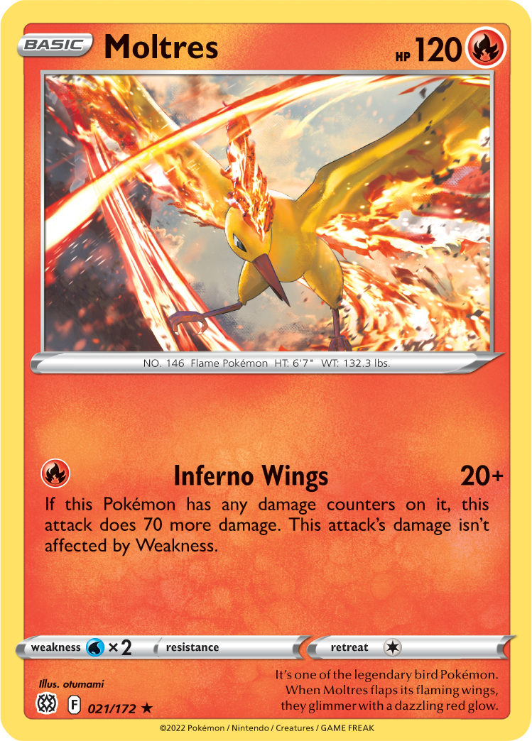 Moltres (021/172) (Theme Deck Exclusive) [Sword & Shield: Brilliant Stars] | Exor Games Dartmouth