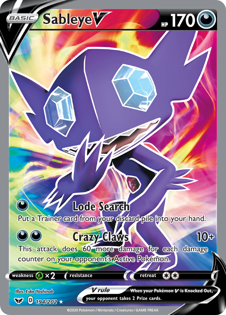 Sableye V (194/202) [Sword & Shield: Base Set] | Exor Games Dartmouth