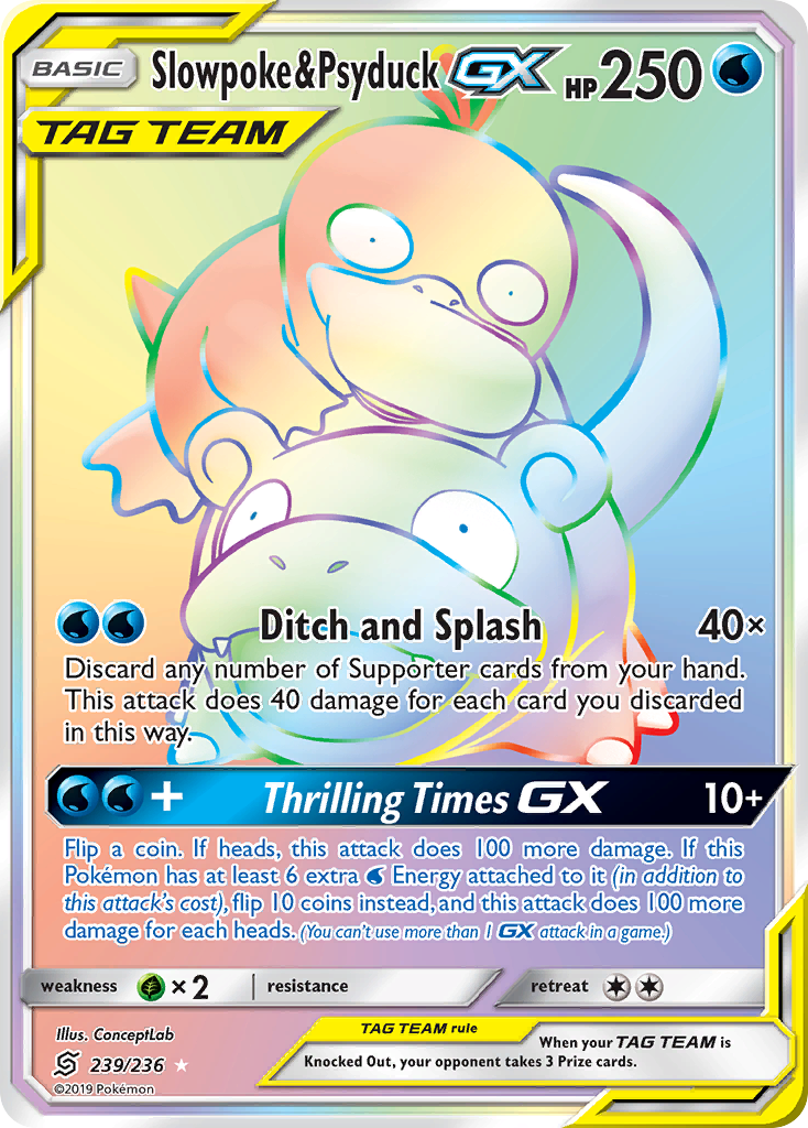 Slowpoke & Psyduck GX (239/236) [Sun & Moon: Unified Minds] | Exor Games Dartmouth