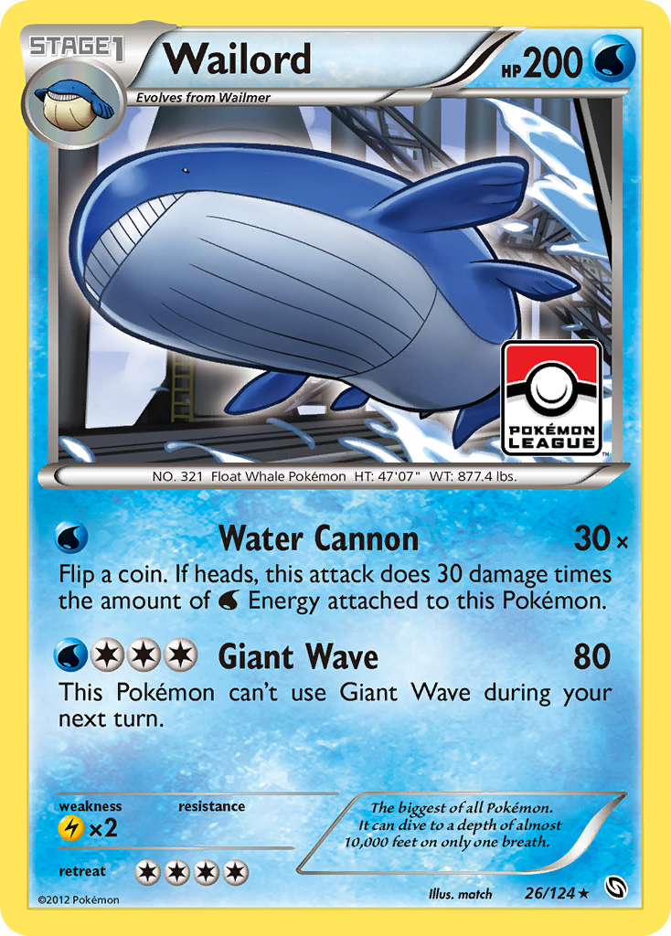 Wailord (26/124) [Black & White: Dragons Exalted] | Exor Games Dartmouth