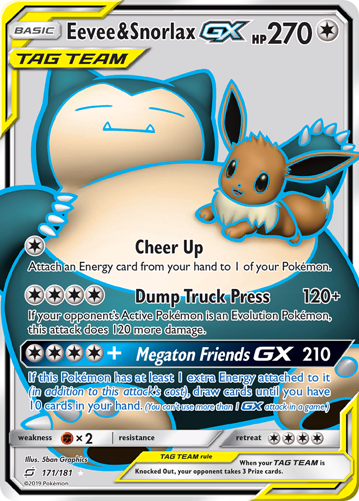 Eevee & Snorlax GX (171/181) [Sun & Moon: Team Up] | Exor Games Dartmouth