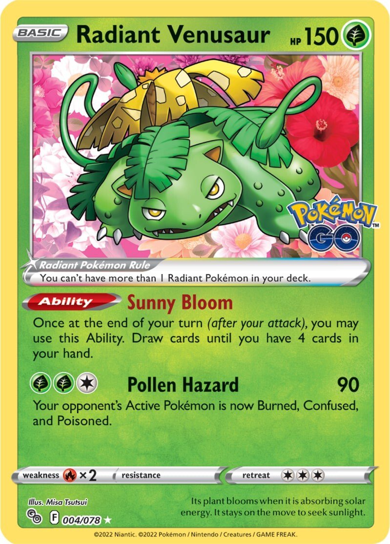 Radiant Venusaur (004/078) [Pokémon GO] | Exor Games Dartmouth