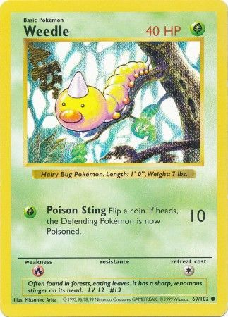 Weedle (69/102) [Base Set Shadowless Unlimited] | Exor Games Dartmouth