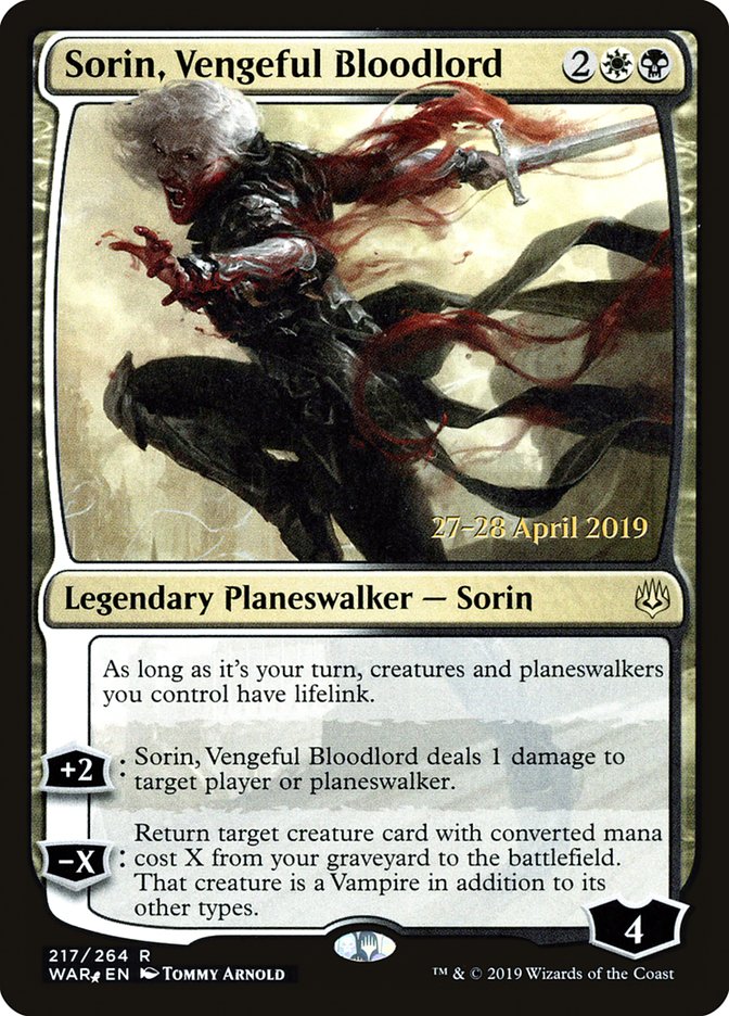 Sorin, Vengeful Bloodlord  [War of the Spark Prerelease Promos] | Exor Games Dartmouth