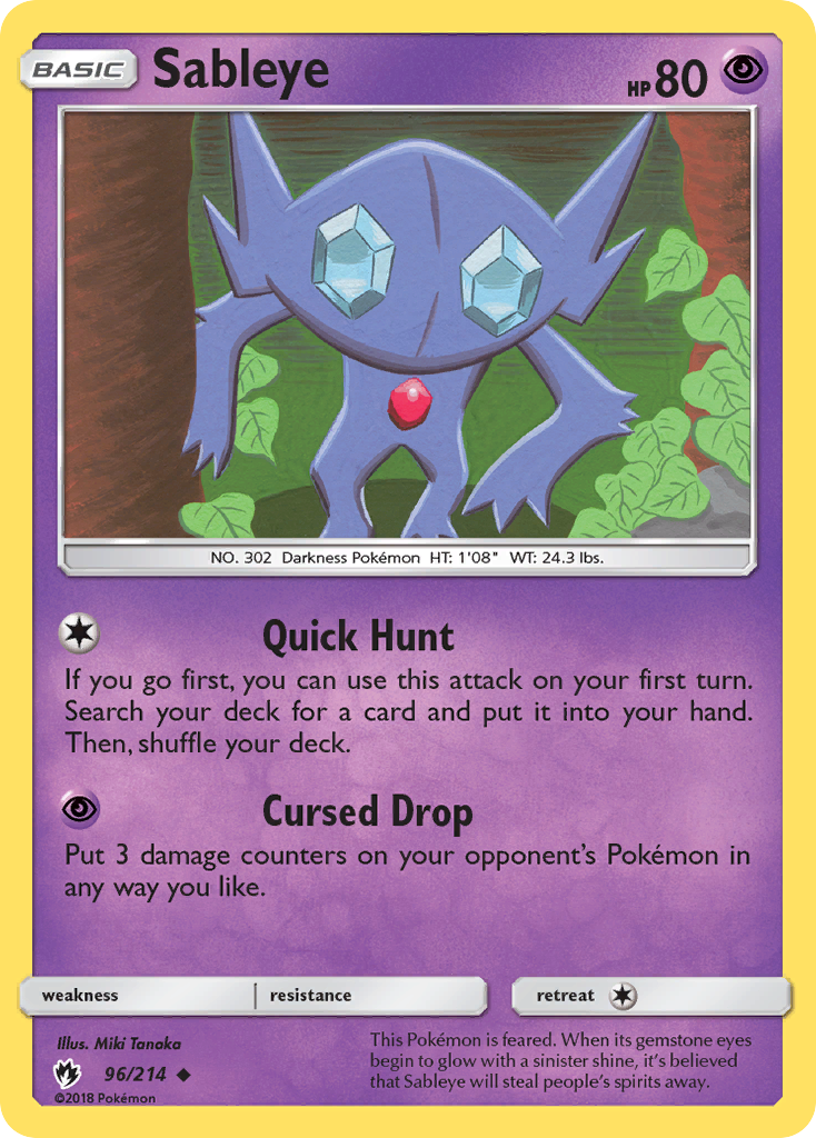 Sableye (96/214) [Sun & Moon: Lost Thunder] | Exor Games Dartmouth