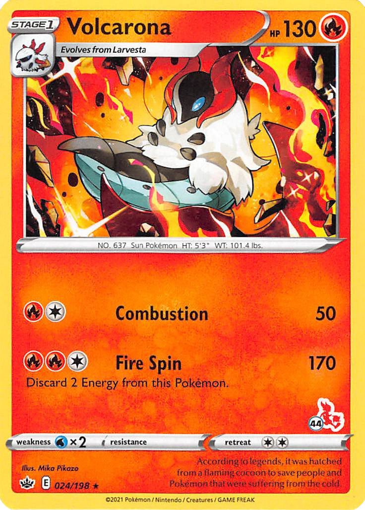 Volcarona (24/198) (Cinderace Stamp #44) [Battle Academy 2022] | Exor Games Dartmouth