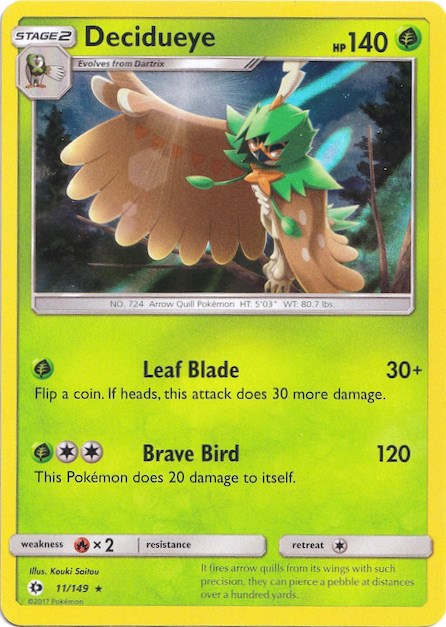 Decidueye (11/149) (Water Web Holo) [Sun & Moon: Base Set] | Exor Games Dartmouth