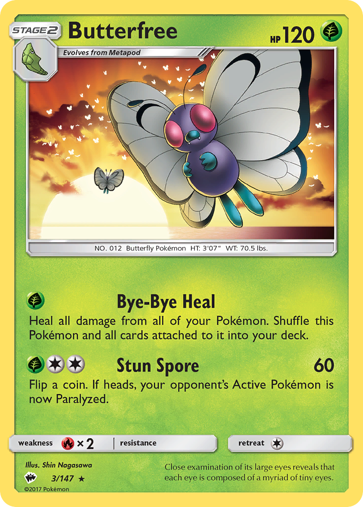 Butterfree (3/147) [Sun & Moon: Burning Shadows] | Exor Games Dartmouth