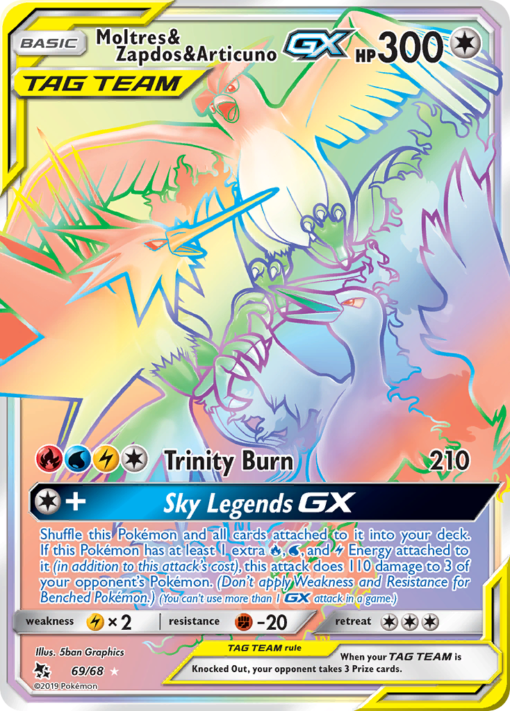 Moltres & Zapdos & Articuno GX (69/68) [Sun & Moon: Hidden Fates] | Exor Games Dartmouth