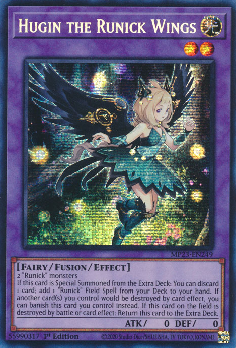 Hugin the Runick Wings [MP23-EN249] Prismatic Secret Rare | Exor Games Dartmouth