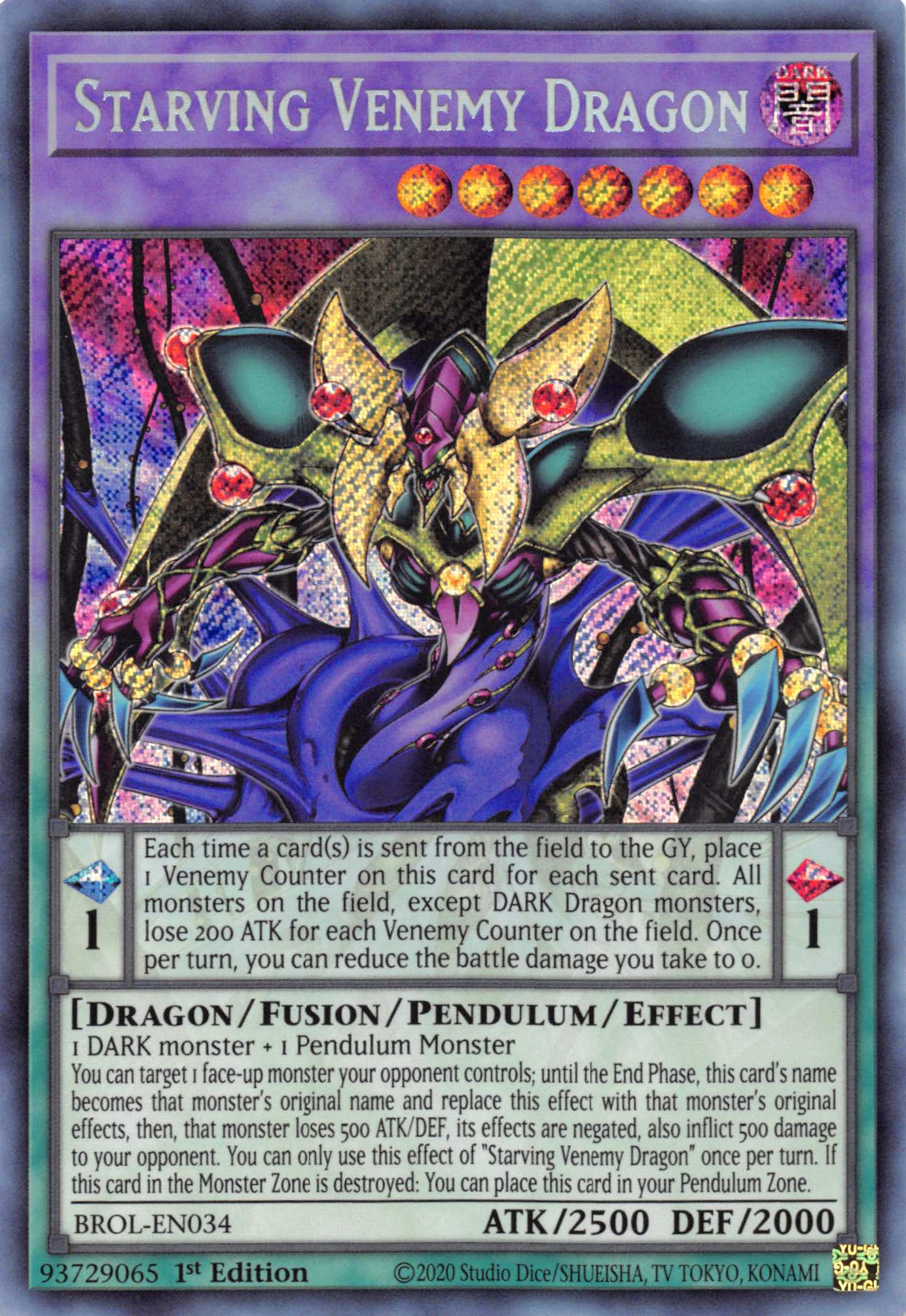 Starving Venemy Dragon [BROL-EN034] Secret Rare | Exor Games Dartmouth